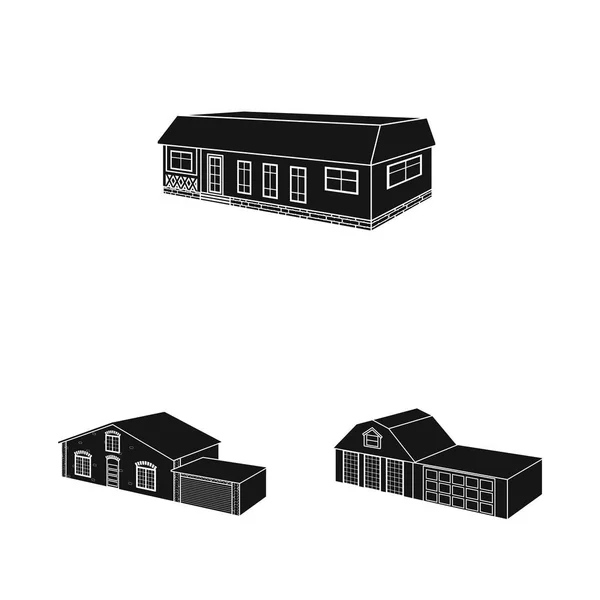 Illustrazione vettoriale della ristrutturazione e del logo dell'infrastruttura. Raccolta di rinnovamento e illustrazione vettoriale home stock . — Vettoriale Stock