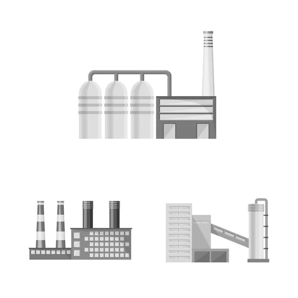 Vektor-Illustration von Produktion und Struktur-Logo. Sammlung von Produktions- und Technologievektorsymbolen für Aktien. — Stockvektor