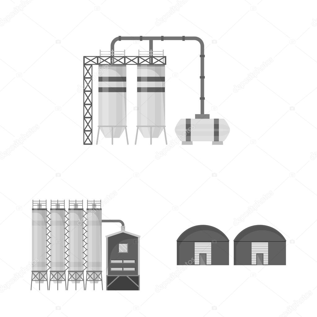 Vector illustration of production and structure sign. Collection of production and technology vector icon for stock.