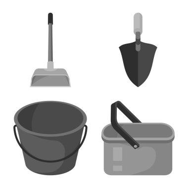 Aletin vektör tasarımı ve paspaslama sembolü. Stok için araç ve ev vektör simgesinin toplanması.