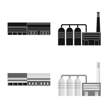Üretim ve yapısı logo vektör tasarımı. Üretim ve teknoloji vektör simgesini hissenin koleksiyonu.