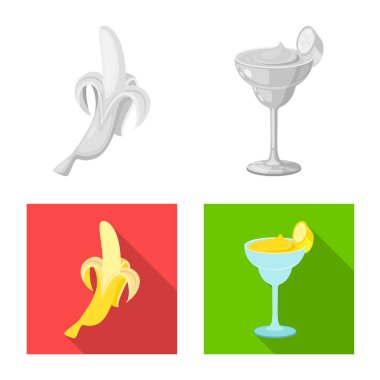 Vektör çizim doğal ve vejetaryen sembolü. Web için doğal ve yeme hisse senedi simgesi kümesi.