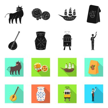 Tarihi sembolün vektör tasarımı. Ağ için ülke hisse senedi sembolü.