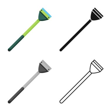 Fırça ve temiz sembolün yalıtılmış nesnesi. Web için fırça ve takım stok sembolü nün toplanması.