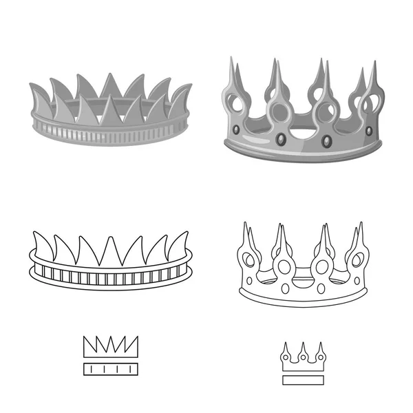 Isolated object of medieval and nobility sign. Collection of medieval and monarchy stock vector illustration. — Stock Vector