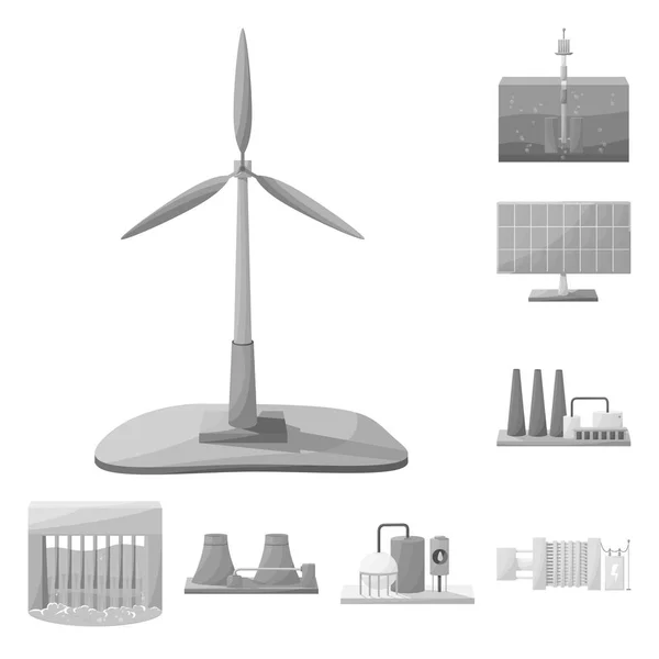 Vector illustratie van industrieel en ecologisch icoon. Set van industriële en milieu voorraad vector illustratie. — Stockvector