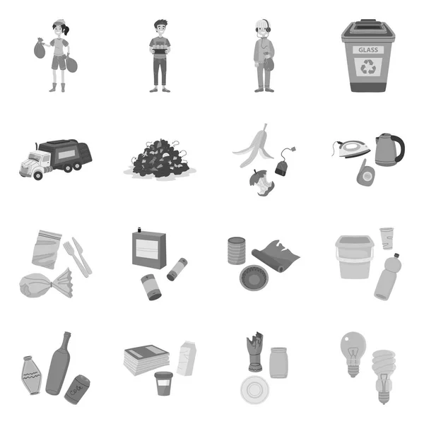 Wektor ilustracji odpadów i śmieci ikona. Zestaw odpadów i ikona wektora separacji dla zapasów. — Wektor stockowy