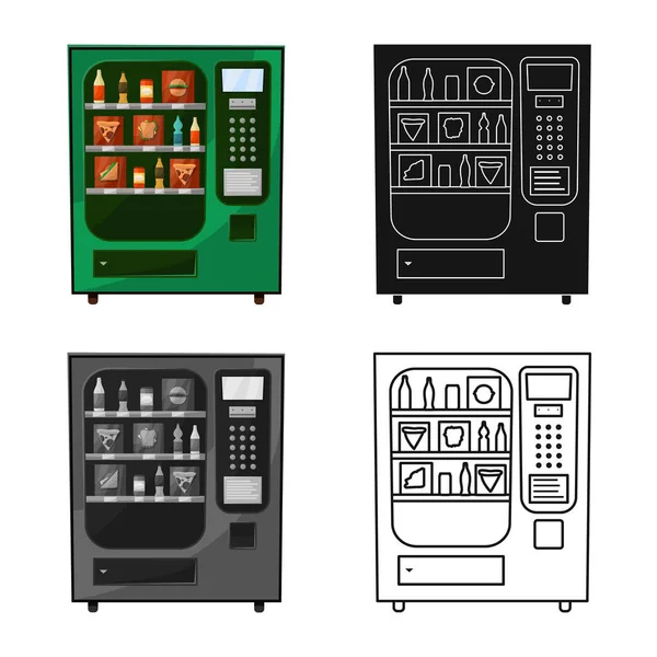 Απεικόνιση διανυσματικού υπολογιστή και εικονίδιο μηχανήματος. Συλλογή από το σύμβολο του υλικού και των γλυκών για το Web. — Διανυσματικό Αρχείο