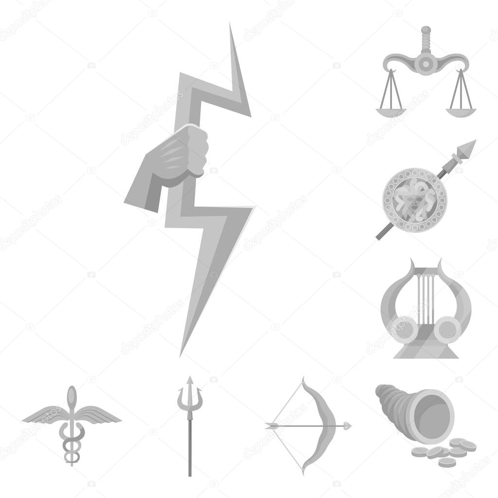 Vector design of ancient and culture symbol. Collection of ancient and antique vector icon for stock.