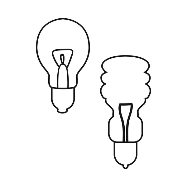 Geïsoleerd voorwerp van gloeilamp en licht symbool. Web element van Bulb en eco vector pictogram voor voorraad. — Stockvector