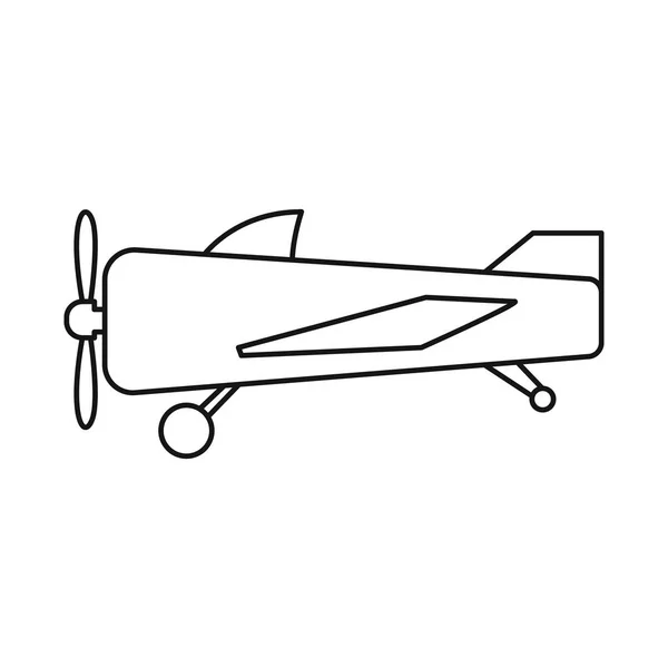 Projeto vetorial de avião e ícone antigo. Gráfico do ícone de vetor plano e biplano para estoque . — Vetor de Stock