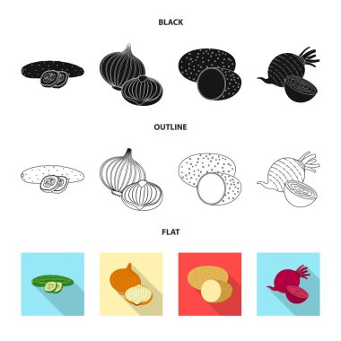 Sebze ve meyve sembolü yalıtılmış nesne. Web için sebze ve vejeteryan hisse senedi simgesi kümesi.