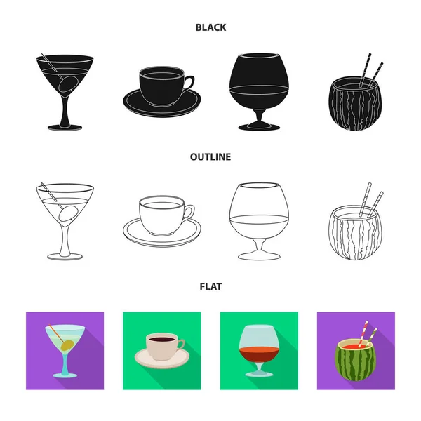 Изолированный объект напитков и бар-символ. Набор векторных иллюстраций для напитков и вечеринок . — стоковый вектор