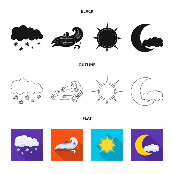 Isolado objeto de clima e clima ícone. Conjunto de ícone de vetor de tempo e nuvem para estoque . —  Vetores de Stock