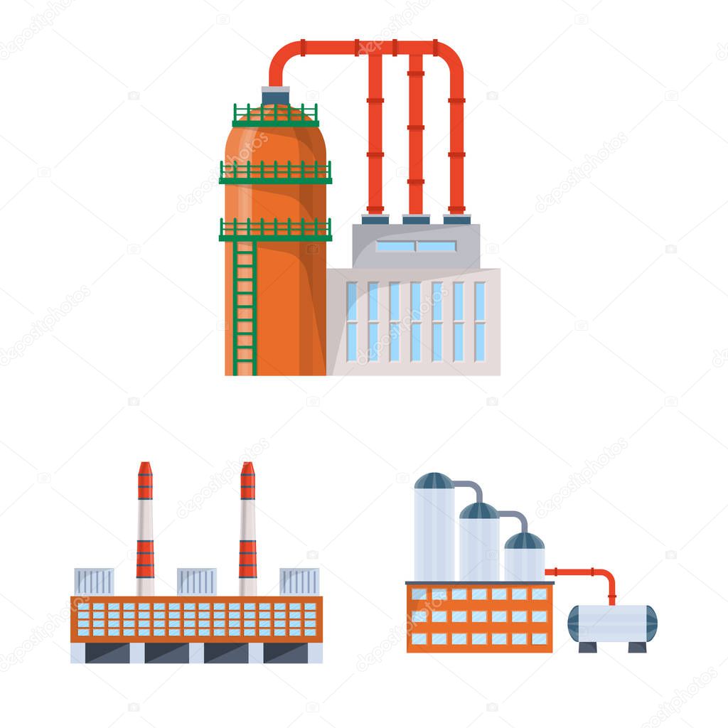 Vector design of industry and building icon. Collection of industry and construction stock symbol for web.