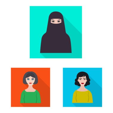 Profil ve portre sembolü vektör tasarımı. Profil ve meslek stok vektör illüstrasyon koleksiyonu.