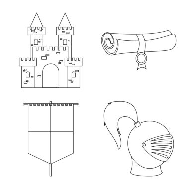 Miras ve antik işareti vektör tasarımı. Miras ve turnuva stok vektör illüstrasyon koleksiyonu.