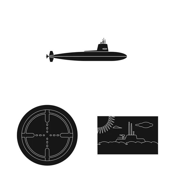 Vektor-Illustration von Technologie und Flottenzeichen. Sammlung von Technologie und Marine Stock Symbol für das Web. — Stockvektor