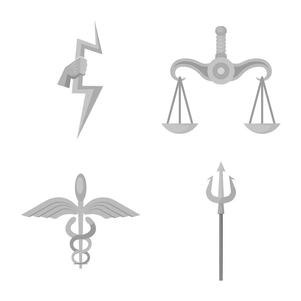 Vektordesign von antiken und kulturellen Zeichen. Set von antiken und antiken Aktiensymbolen für das Web. — Stockvektor