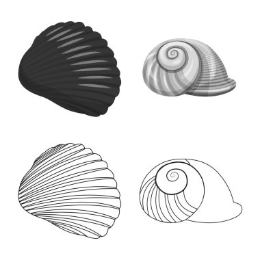 Hayvan ve dekorasyon simgesi yalıtılmış nesne. Web için hayvan ve okyanus hisse senedi simgesi kümesi.