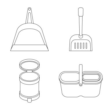 Hijyen vektör tasarımı ve temiz sembol. Web için hijyen ve paspas stok sembolü seti.