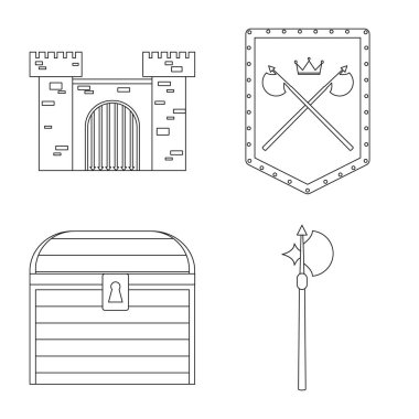 Mirasın izole nesnesi ve antik logo. Hisse senedi için miras ve turnuva vektör simgesi kümesi.