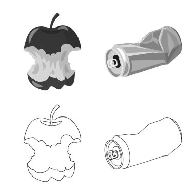 Vektör tasarım çöp ve önemsiz simgesi. Stok için çöp ve atık vektör simgesi koleksiyonu.