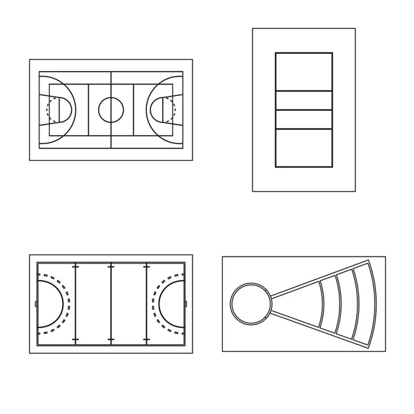 Vector illustratie van plan en sport symbool. Set van plan en spel voorraad symbool voor web. — Stockvector