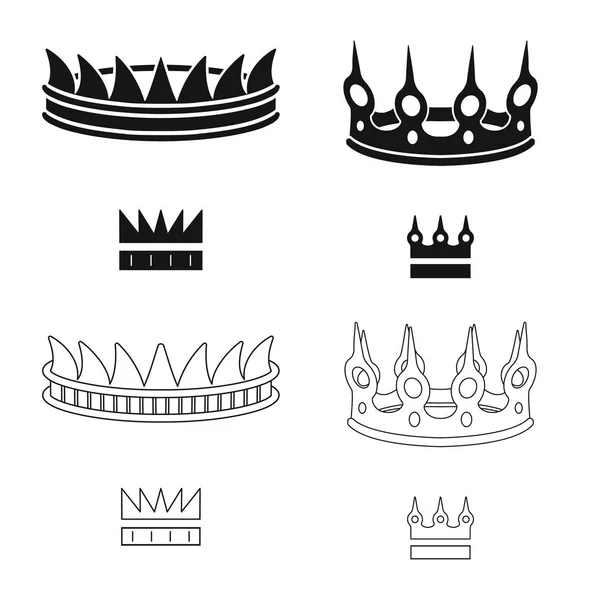 Isoliertes Objekt mittelalterlicher und adliger Ikone. Sammlung mittelalterlicher und monarchistischer Vektorsymbole für Aktien. — Stockvektor