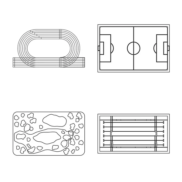 Vektorová ilustrace symbolu plánu a sportu. Kolekce symbolu plánu a hry pro web. — Stockový vektor