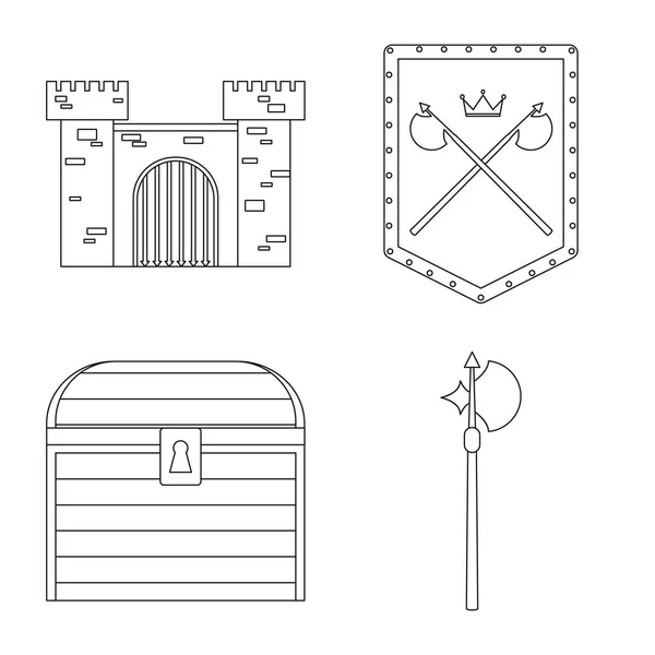 Objet isolé du patrimoine et logo ancien. Ensemble d'icône vectorielle du patrimoine et du tournoi pour le stock . — Image vectorielle