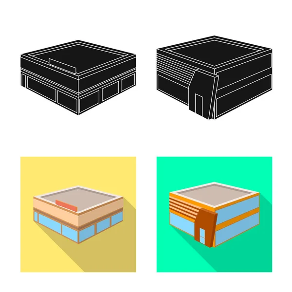 Isoliertes Objekt und städtisches Symbol. Sammlung und Haus-Vektor-Symbol für Aktien. — Stockvektor