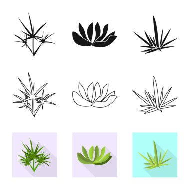 Peyzaj ve yaz sembolü Vektör illüstrasyon. Peyzaj ve çevre stok vektör illüstrasyon koleksiyonu.