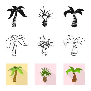 Doğa ve flora sembolü vektör illüstrasyon. Web için doğa ve ekoloji stok sembolü koleksiyonu.