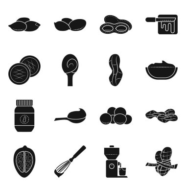 Doğal ve tohum logosu izole nesne. Web için doğal ve lezzetli stok sembolü koleksiyonu.