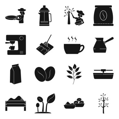 Sürecin yalıtılmış nesnesi ve tarım logosu. Stok lar için proses ve teknoloji vektör simgesi kümesi.