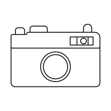 Kamera ve piksel sembolüvektör illüstrasyon. Web için kamera ve dijital stok sembolü seti.