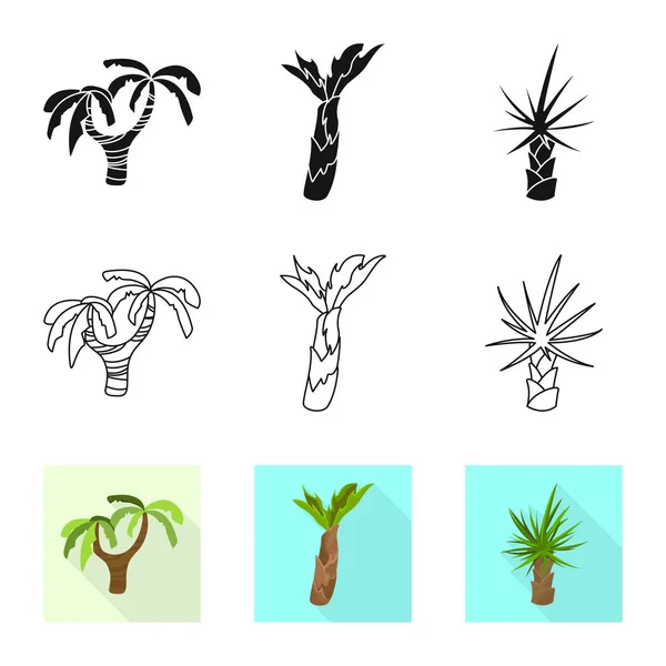 自然和植物标志的矢量插图。自然与生态种群载体图集. — 图库矢量图片