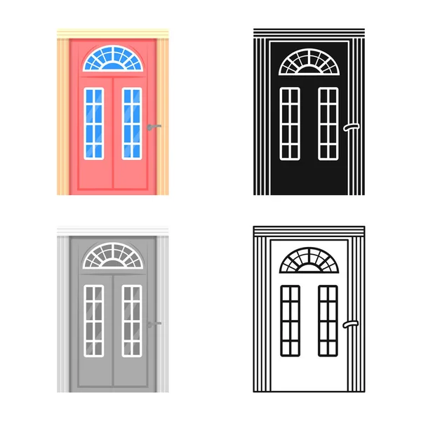 Ilustración vectorial del símbolo de puerta y marco. Colección de puerta y habitación icono vectorial para stock . — Vector de stock