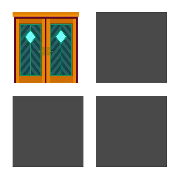 Ilustração vetorial de ícone de porta e apartamento. Conjunto de porta e símbolo de estoque de bloqueio para web . — Vetor de Stock