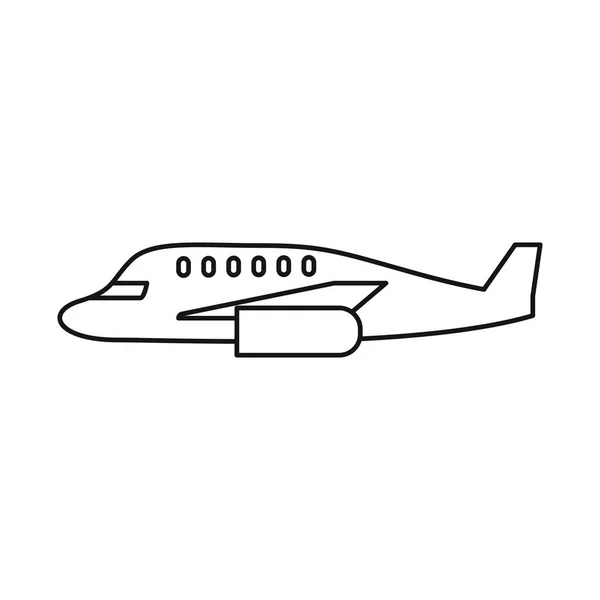 Objeto aislado del icono de avión y avión. Conjunto de plano e icono de vector de actividad para stock . — Vector de stock