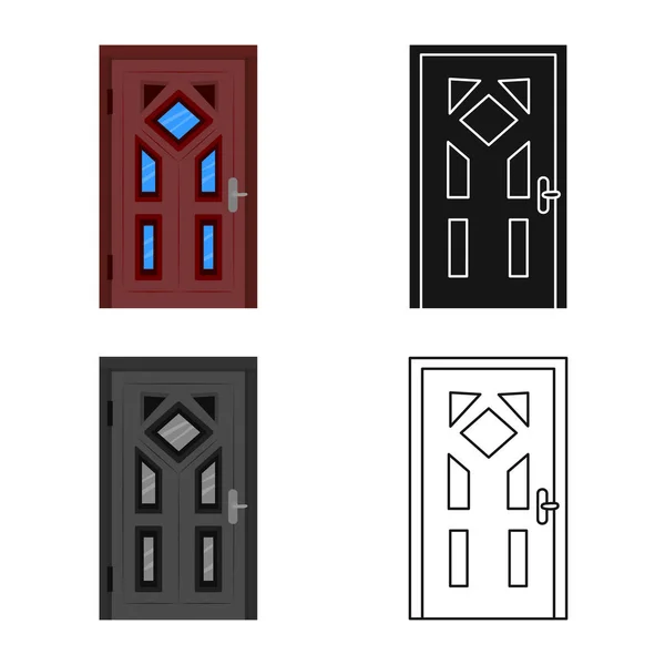 Vector illustration of door and metal icon. Set of door and entrance vector icon for stock. — Stock Vector