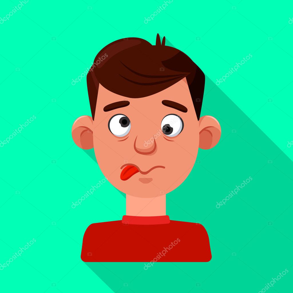 Vector design of guy and laugh logo. Collection of guy and funny vector icon for stock.