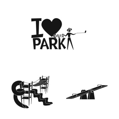 Kamu ve gevşeme sembolü vektör tasarımı. Web için kamu ve Park stok sembolü koleksiyonu.