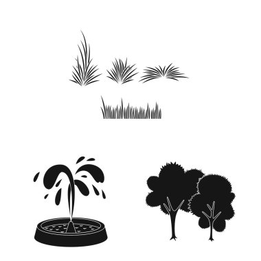 Kamu ve gevşeme işareti Vektör illüstrasyon. Web için kamu ve park stok sembolü seti.