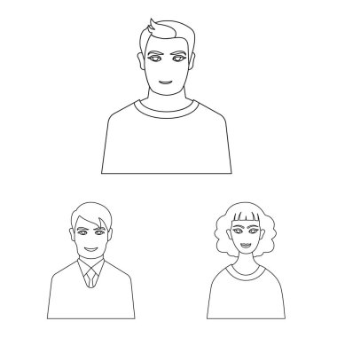 Karakter ve avatar logo vektör Illustration. Karakter ve kişi hisse senedi vektör çizim topluluğu.
