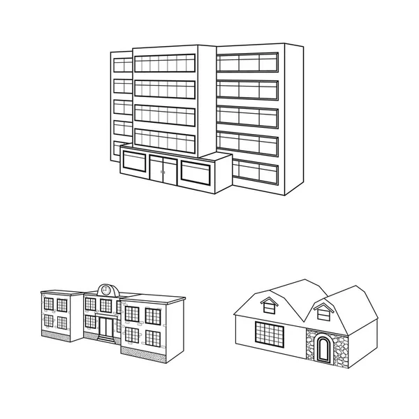 Diseño vectorial del logotipo de la ciudad y la construcción. Colección de ilustración vectorial de ciudad y patrimonio . — Archivo Imágenes Vectoriales