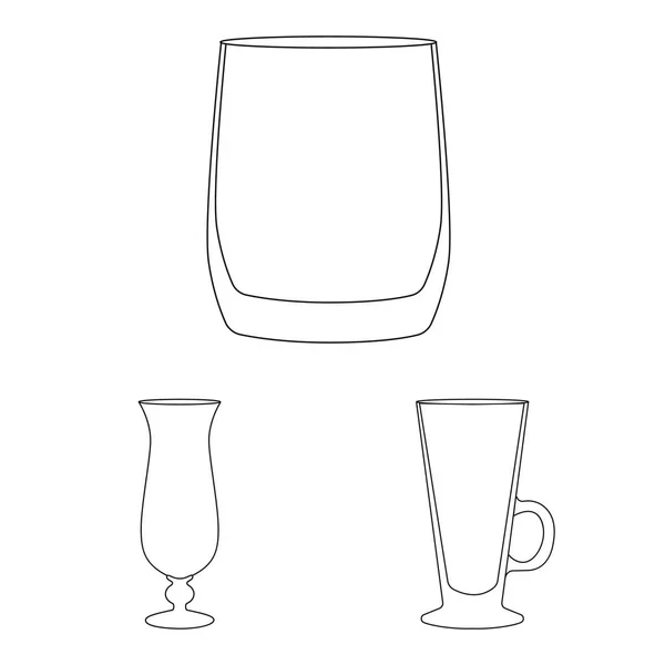 料理とコンテナー ロゴの孤立したオブジェクト。皿の web 用ガラス製品銘柄コレクション. — ストックベクタ