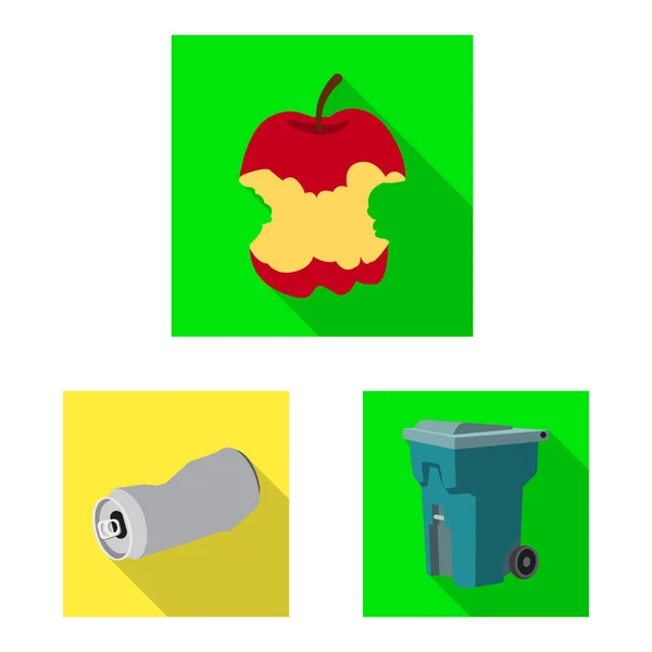 Conception vectorielle des ordures et de l'icône indésirable. Ensemble de déchets et symbole de stock de déchets pour la toile . — Image vectorielle