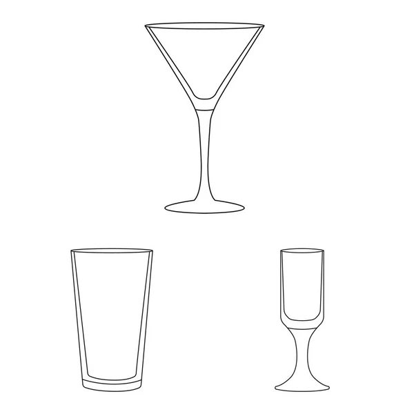 Illustrazione vettoriale di stoviglie e logo contenitore. Set di piatti e vetreria icona vettoriale per magazzino . — Vettoriale Stock